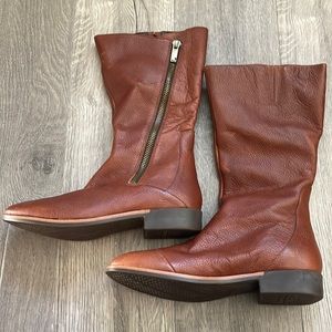 New TSUBO Loe Harvest Womens Leather Zip Up Round Toe Western Style Boots